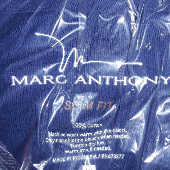 3x$18 ⬇️15 Marc Anthony Slim Fit V-Neck TDrk Blue - Picture 3 of 3